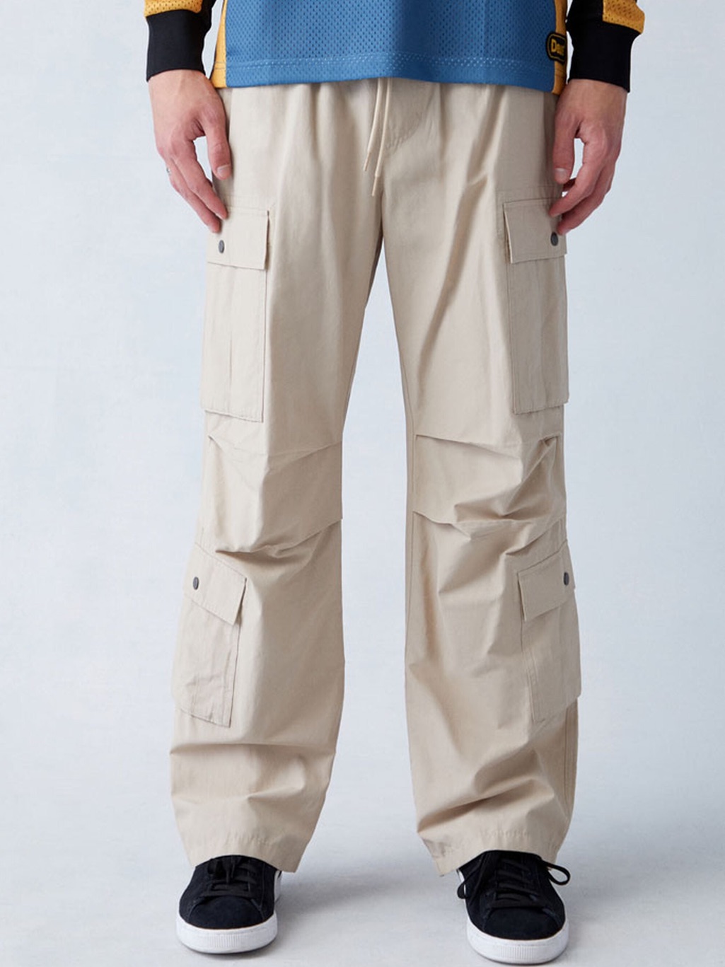 Pacsun Men's Tan Baggy Cargo Pants With Flap Pockets Size M